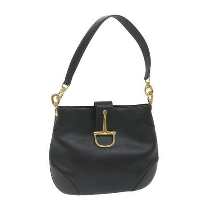Luxury CELINE Shoulder Bag Leather Black ar10477