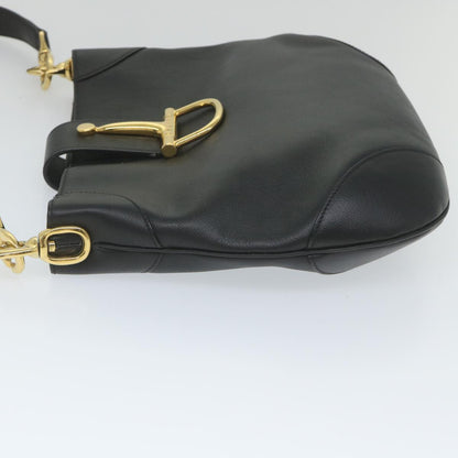Luxury CELINE Shoulder Bag Leather Black ar10477