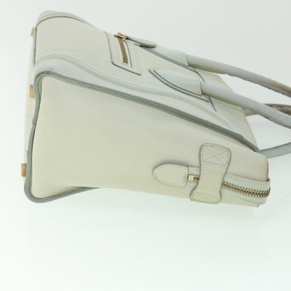 Luxury CELINE Luggage Hand Bag Leather Beige ar10492