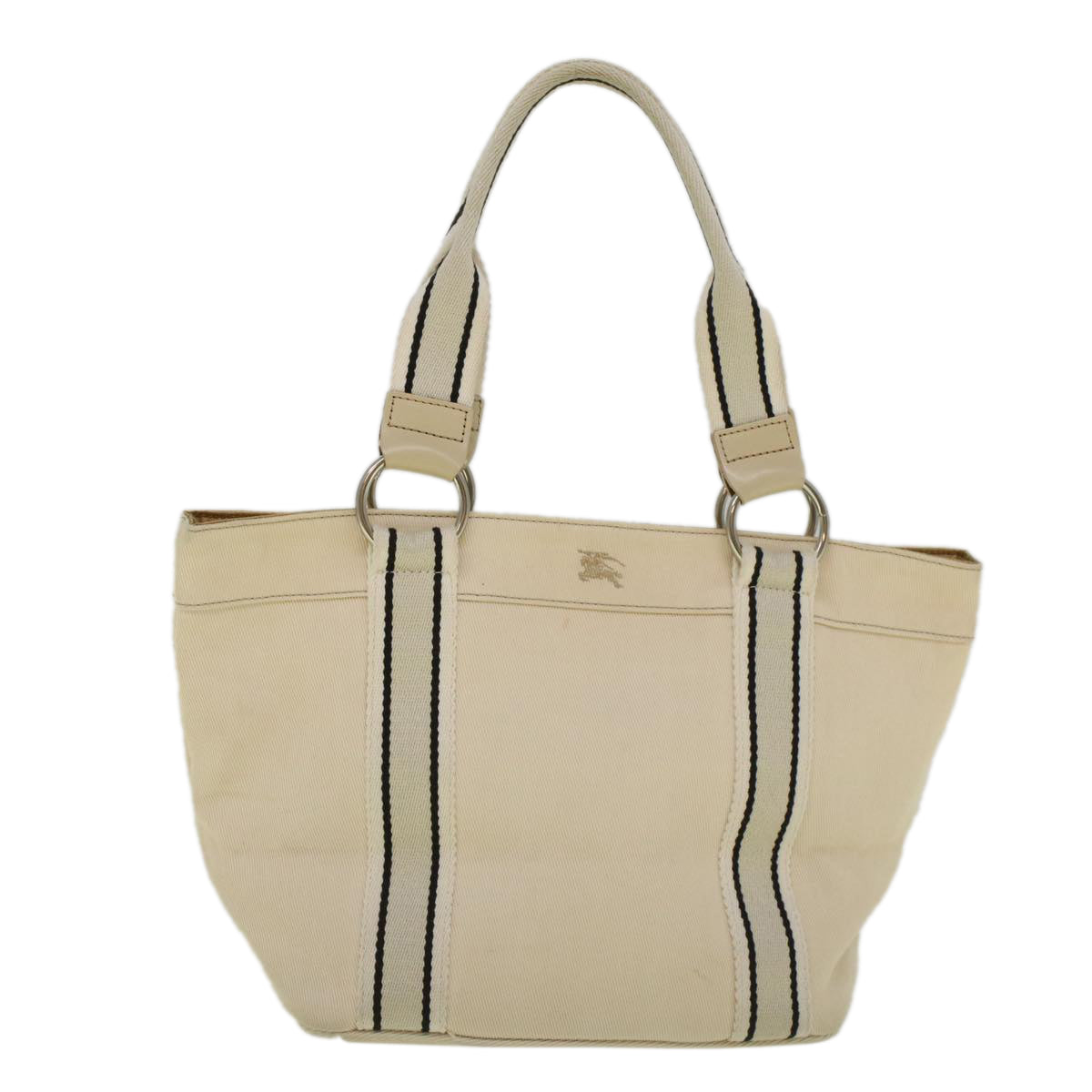 Burberry Label Auth Canvas Beige Tote Bag