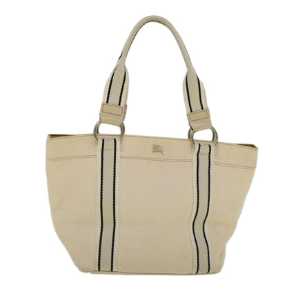 Burberry Label Auth Canvas Beige Tote Bag