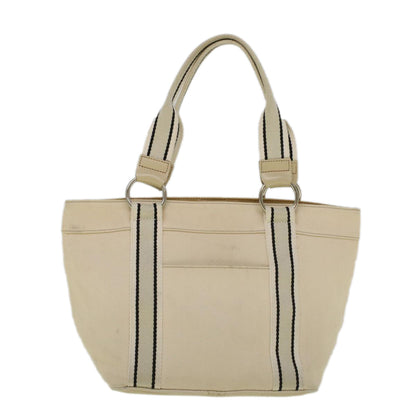 Burberry Label Auth Canvas Beige Tote Bag