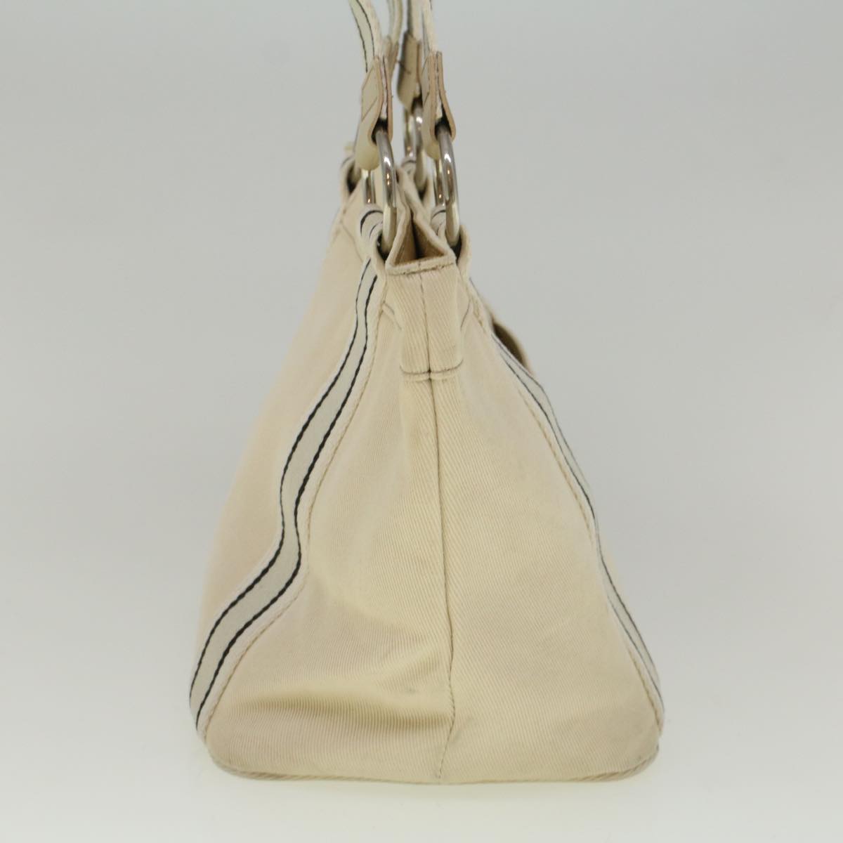 Burberry Label Auth Canvas Beige Tote Bag