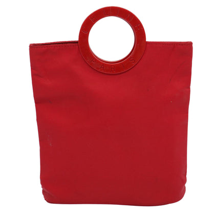 Luxury CELINE Circle Hand Bag Nylon Red ar10732