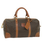 Luxury CELINE Macadam Canvas Boston Bag PVC Leather Brown ar10767