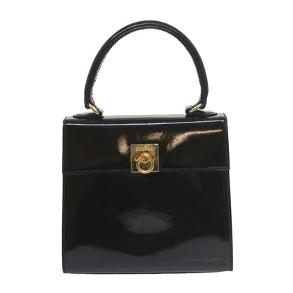 Luxury CELINE Hand Bag Patent leather 2way Black ar10948B