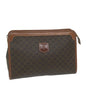 Luxury CELINE Macadam Canvas Clutch Bag PVC Leather Brown ar11021