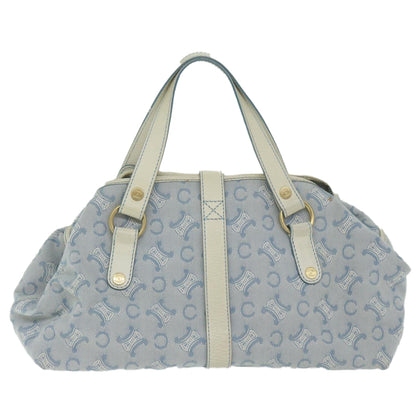 Luxury CELINE Paris Macadam Canvas Hand Bag Blue ar11152B