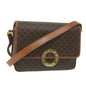 Luxury CELINE Macadam Canvas Shoulder Bag PVC Leather Brown ar11187B