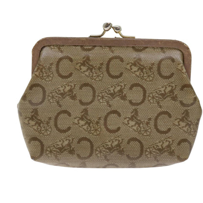Luxury CELINE Macadam Canvas Card Key Case Pouch Belt Leather 7Set Brown ar11266