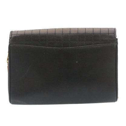 Luxury CELINE Chain Shoulder Bag Leather Black ar6324