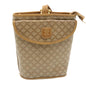 Luxury CELINE Macadam Canvas Pouch PVC Leather Beige ar6336