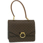 Luxury CELINE Macadam Canvas Hand Bag PVC Leather Brown ar6568