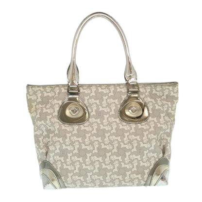 Luxury CELINE Horse Carriage Hand Bag PVC Leather Gray ar6608