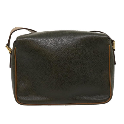 Luxury CELINE Shoulder Bag Leather Gray Brown ar6880
