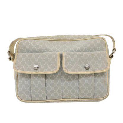 Luxury CELINE Macadam Canvas Shoulder Bag Light Blue ar7070