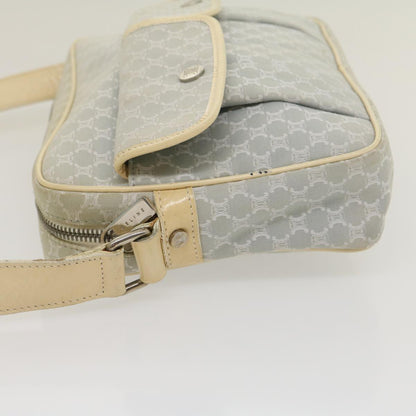 Luxury CELINE Macadam Canvas Shoulder Bag Light Blue ar7070