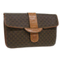 Luxury CELINE Macadam Canvas Clutch Bag PVC Leather Brown ar8455