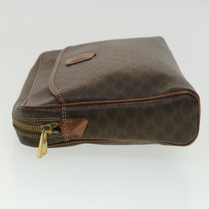 Luxury CELINE Macadam Canvas Clutch Bag PVC Leather Brown ar8568