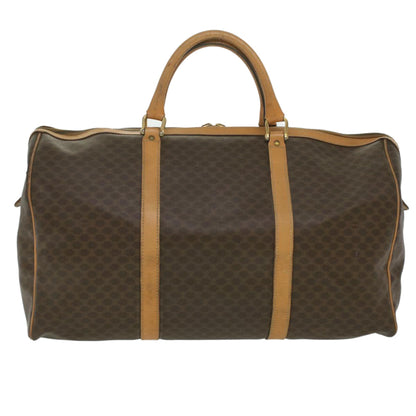Luxury CELINE Macadam Canvas Boston Bag PVC Leather Brown ar8915