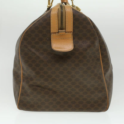 Luxury CELINE Macadam Canvas Boston Bag PVC Leather Brown ar8915