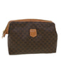 Luxury CELINE Macadam Canvas Pouch PVC Leather Brown ar9598