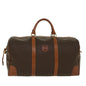 Luxury CELINE Macadam Canvas Boston Bag PVC Leather Brown ar9757