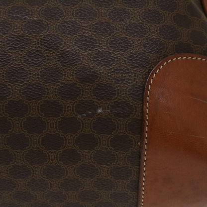 Luxury CELINE Macadam Canvas Boston Bag PVC Leather Brown ar9757