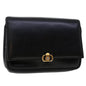 Luxury CELINE Shoulder Bag Leather Black ar9833