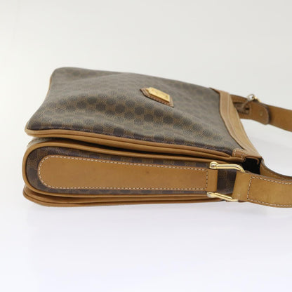 Luxury CELINE Macadam Canvas Shoulder Bag PVC Leather Brown ar9883B