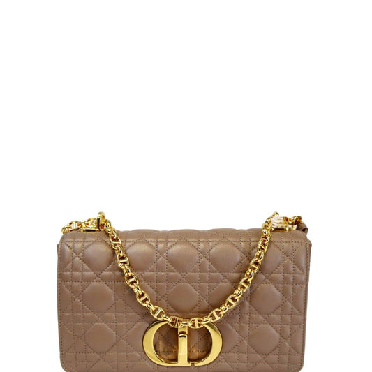 CHRISTIAN DIOR Caro Iridescent Leather Shoulder Bag Metallic Pink Rovelle Bags