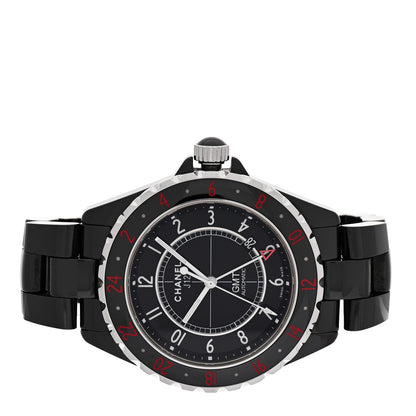 Stainless Steel Ceramic 41mm J12 GMT Automatic Watch Black
