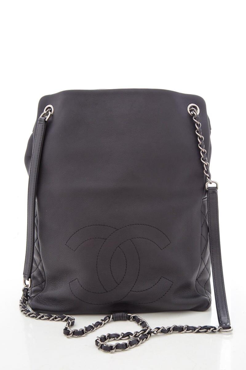 Chanel Black Lambskin CC Backpack Rovelle Bags
