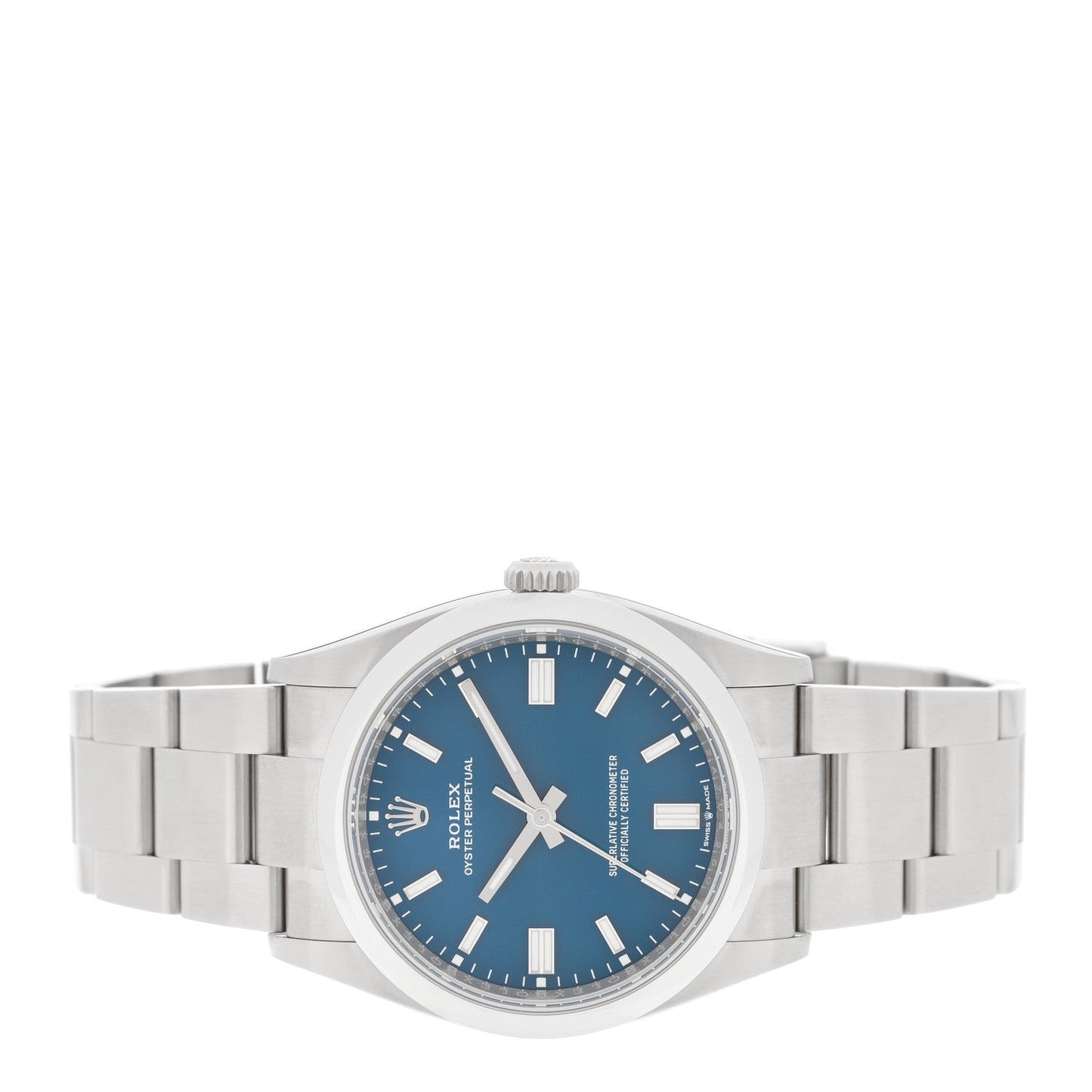 Stainless Steel 36mm Oyster Perpetual Watch Med Blue 126000