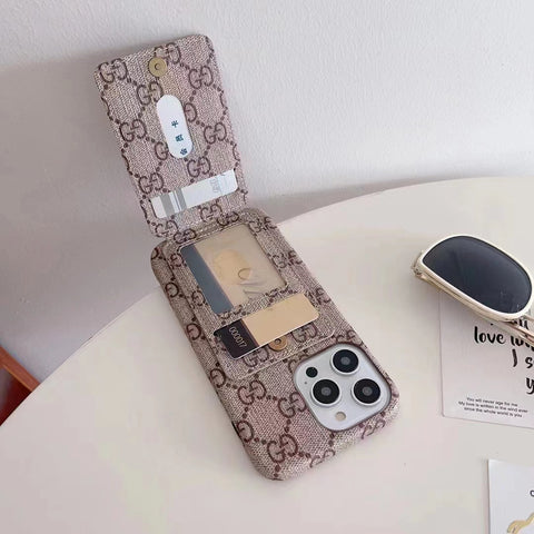 Luxury leather card case phone case for iphone