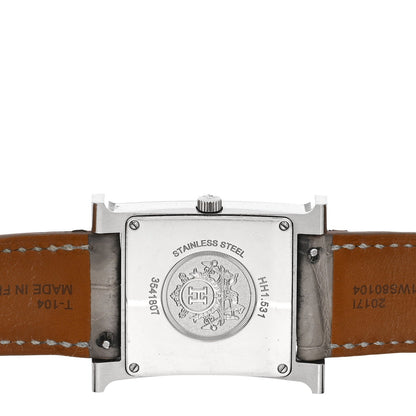 Stainless Steel Alligator Diamond Bezel Mother of Pearl 26mm Heure H Hour Quartz Watch Gris Perle