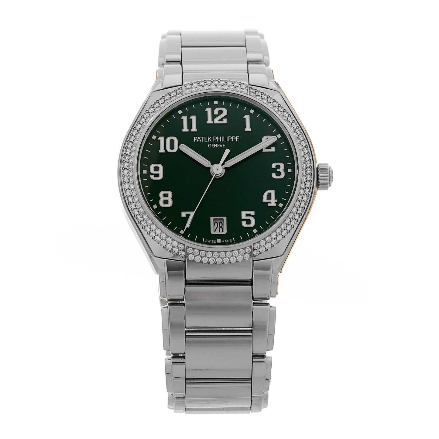 Stainless Steel Diamond 36mm Twenty-4 Automatic Watch Green 7300/1200A-011