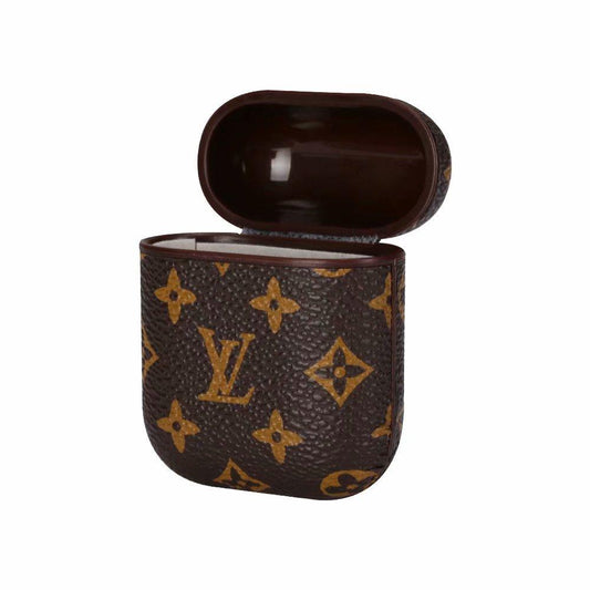 Luxury LV AirPods Cases Brown Small Mono For 12 Gen Shop