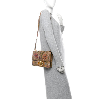Christian Dior Calfskin Floral Printed 30 Montaigne Flap Bag Cuivre Multicolor Rovelle Bags