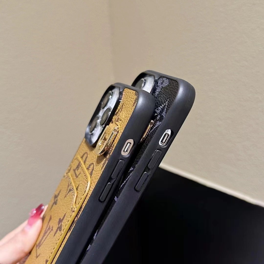Luxury leather card case phone case for iphone