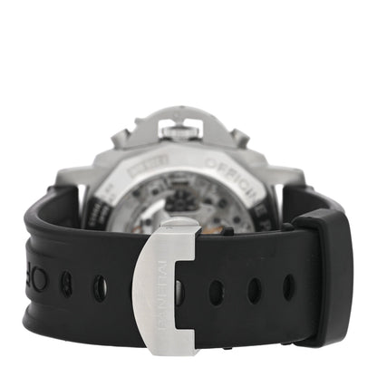 Stainless Steel Rubber 44mm Luminor Rattrapante 1950 Automatic Watch Black PAM00213