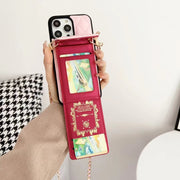 Crossbody Card Holder Embroidered Phone Case for iphone