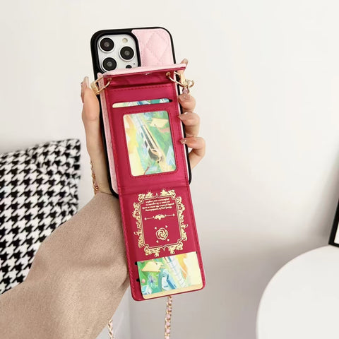 Crossbody Card Holder Embroidered Phone Case for iphone