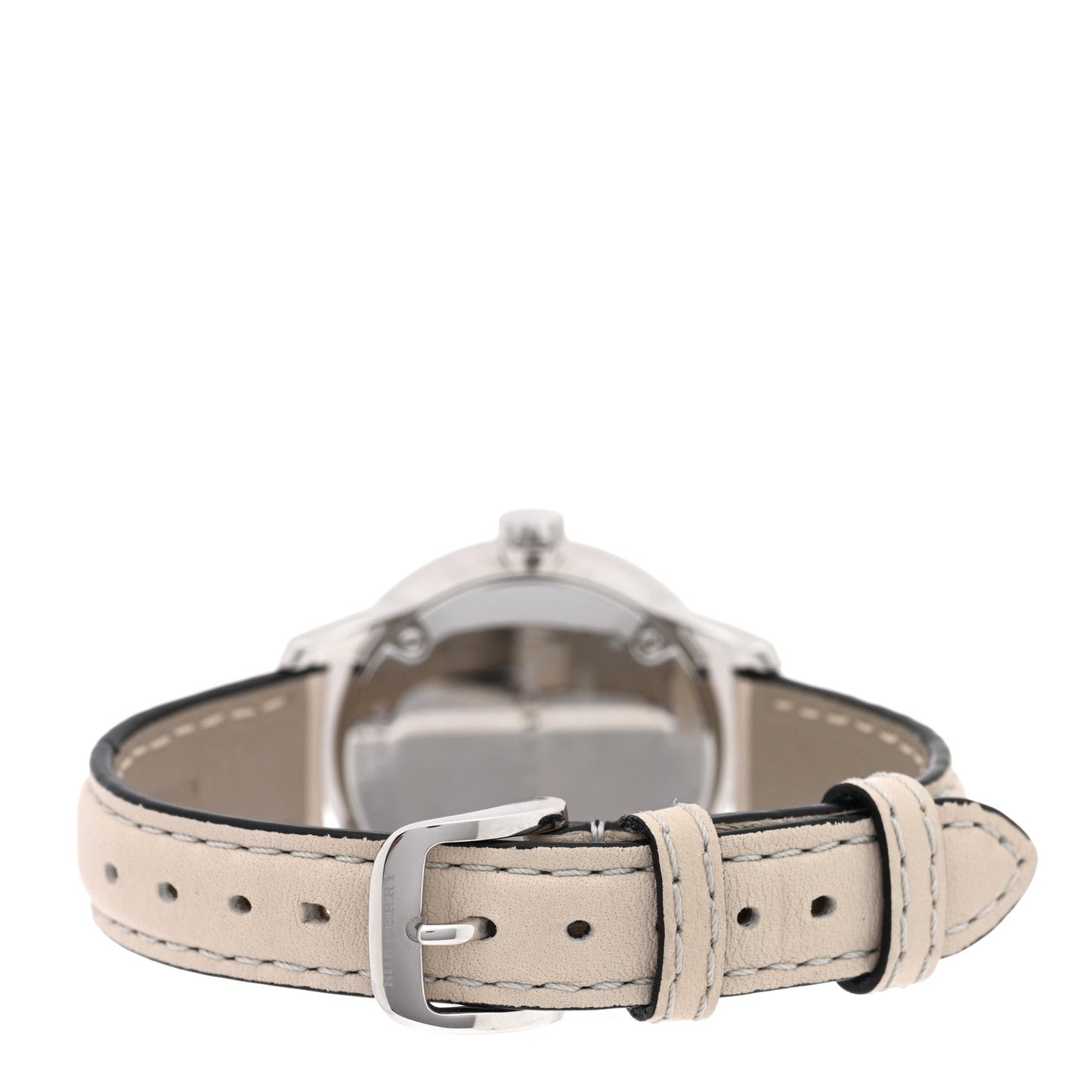 Stainless Steel Calfskin Diamond 32mm Classic Round Quartz Watch Taupe BU10105