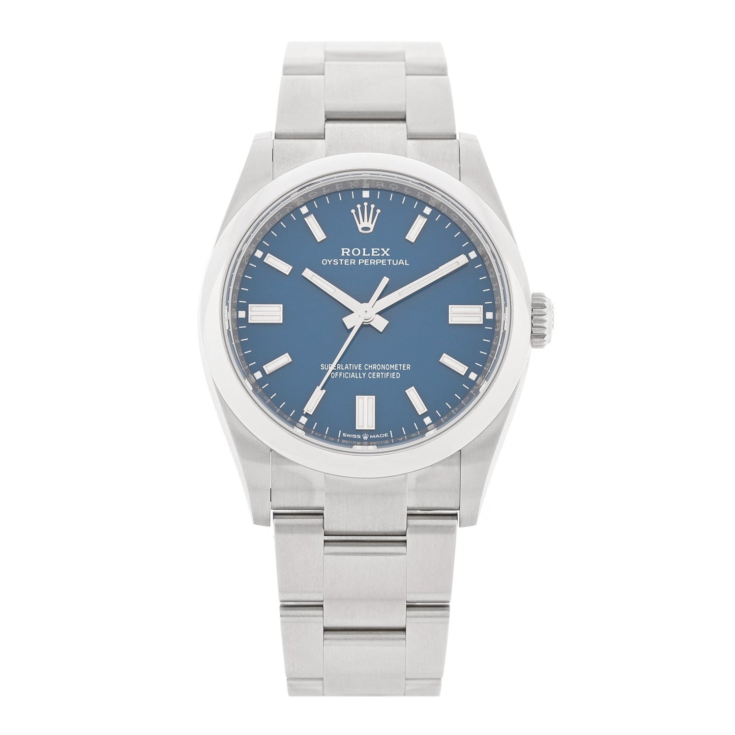 Stainless Steel 36mm Oyster Perpetual Watch Med Blue 126000