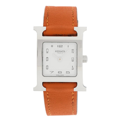 Stainless Steel Swift 21mm Heure H Hour Quartz Watch Orange
