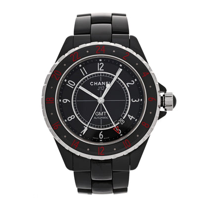 Stainless Steel Ceramic 41mm J12 GMT Automatic Watch Black