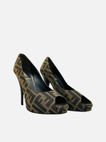 FENDI Open Toe Brown Size EU 37.5 Pumps Rovelle Bags