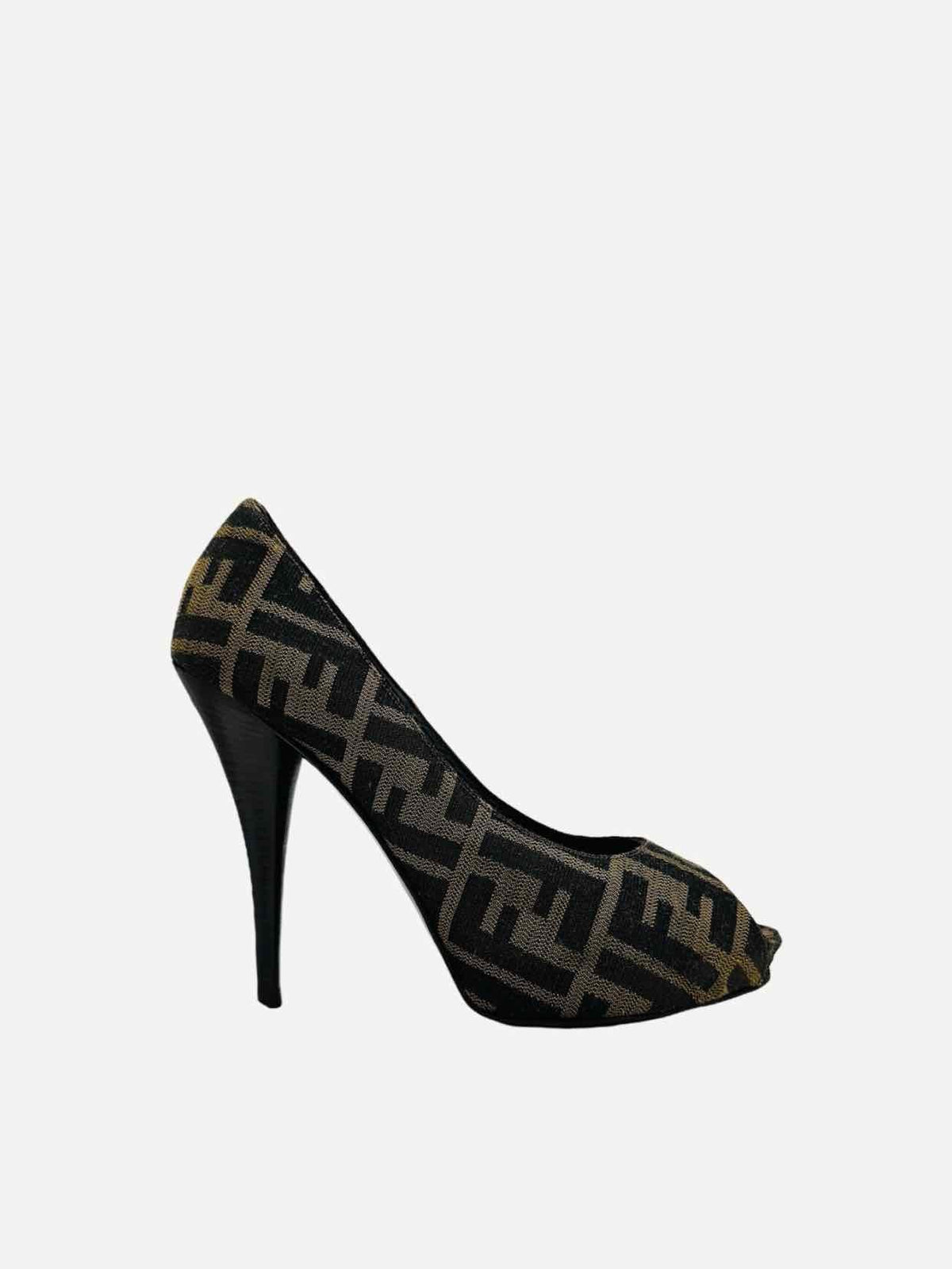 FENDI Open Toe Brown Size EU 37.5 Pumps Rovelle Bags