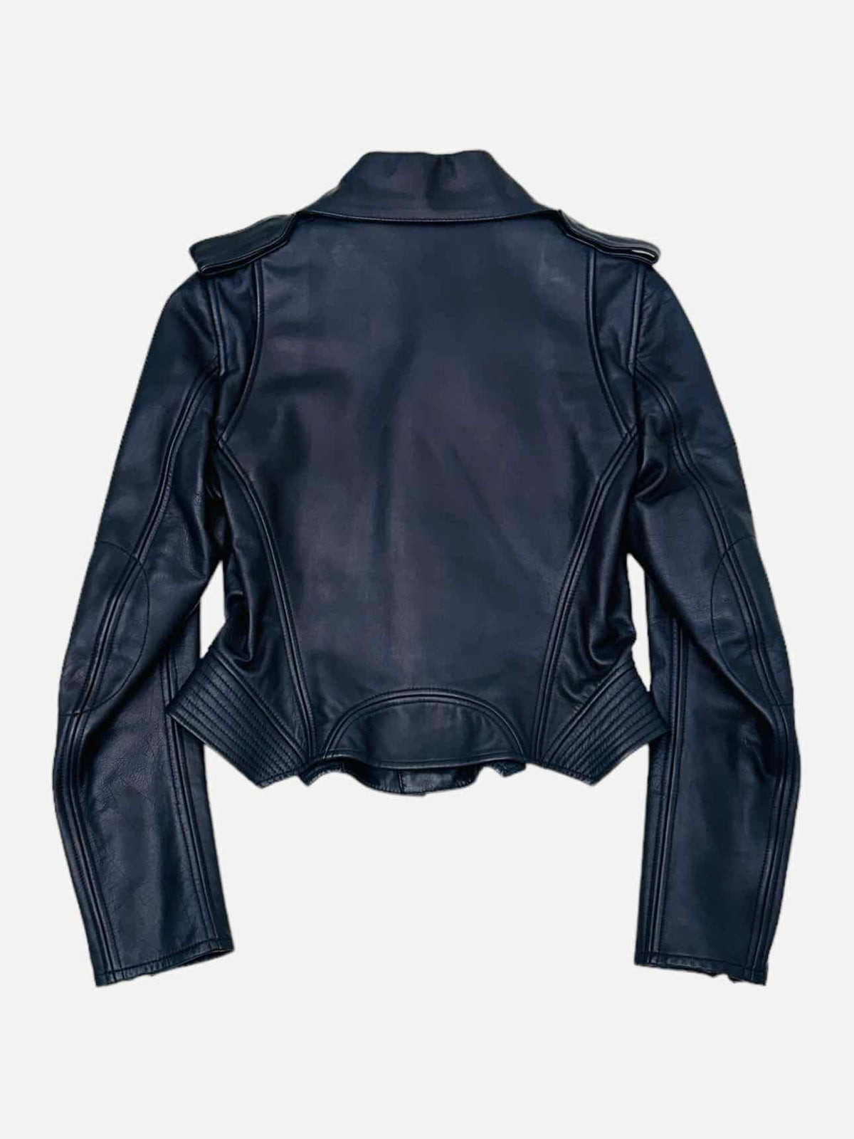 FENDI Leather Blue Size US 8 Jacket Rovelle Bags
